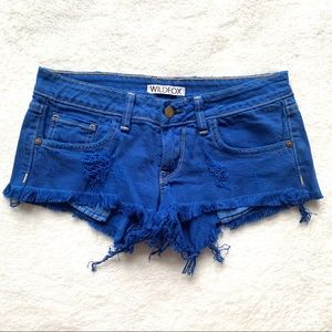 Wildfox Friday Night Cut Off  Shorts size 25 blue